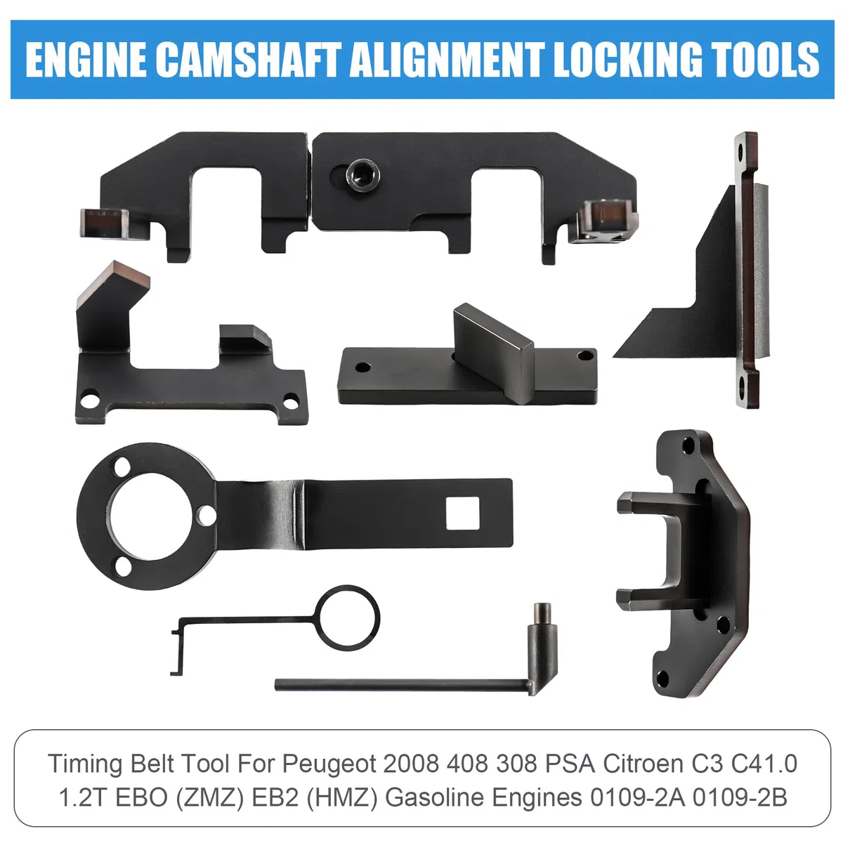 Kit Messa in Fase Motore Compatibile con Citroen Peugeot Opel 1.0 1.2 Motore a Benzina, Strumento di Bloccaggio per Allineamento Albero a Camme Motore, OEM 0109-2A, 0109-2B, 0109-2C