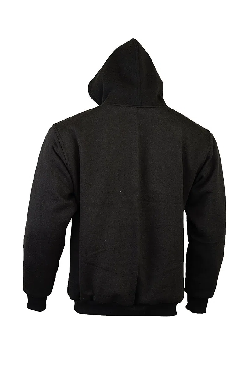 Bikers Gear The Crossfire Black Kevlar Motorcycle Hoodie Jacket CE Protection Black