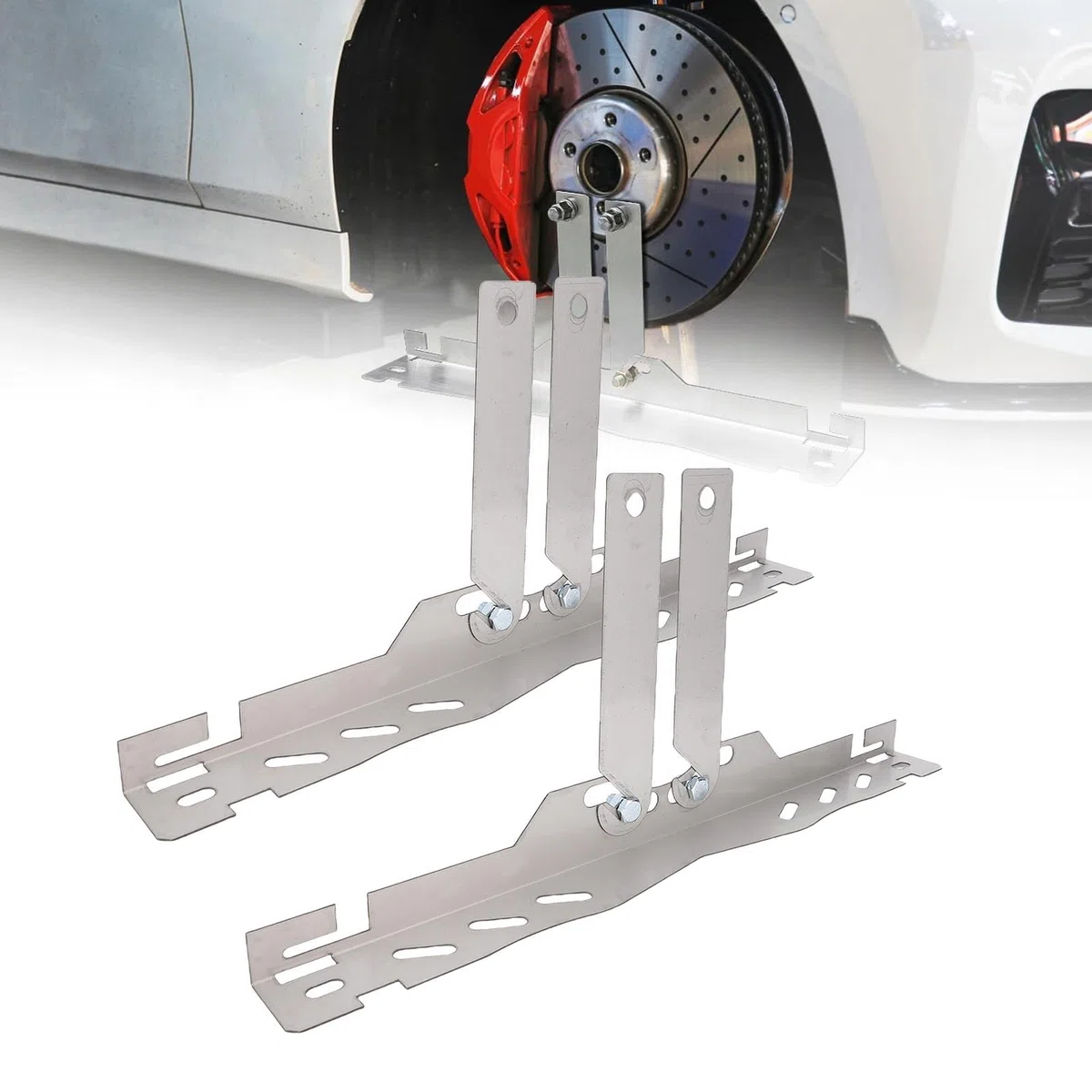 Strumento di Allineamento Convergenza Ruote 2 Set per Veicoli UTV ATV, Piastra in Acciaio per Misurazione Accurata con Slot di Misurazione, Strumento di Calibrazione Veicolo per Rilevamento