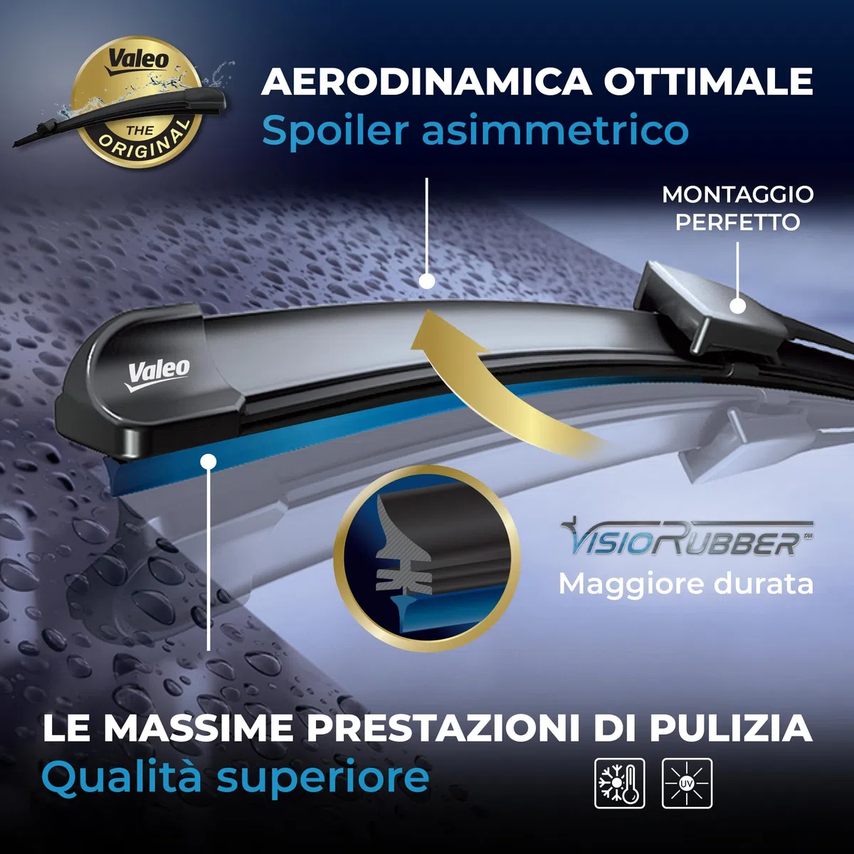 VALEO Silencio Tergicristalli VF928 Kit di Spazzole tergicristallo originali Flat Blade ad Alte Prestazioni, Maggior Visibilità su Strada 700mm/450mm Anteriore Confezione da 2 577928