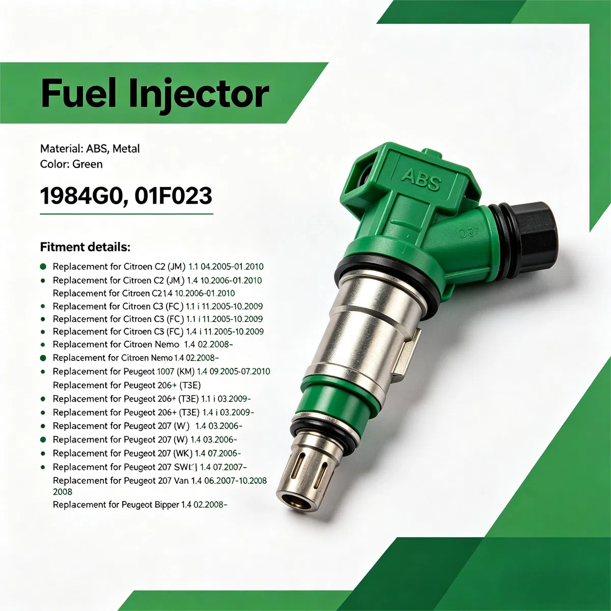 Iniettori carburante 1984G0 di qualità OEM set da 4 pezzi per Citroën C2 C3 Peugeot 1007 206 207 Bipper iniettori benzina di ricambio per motore auto