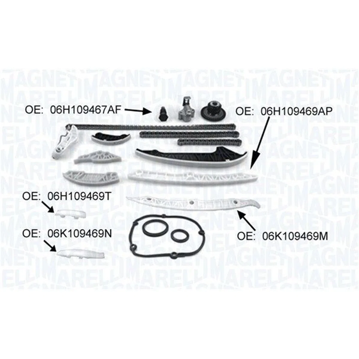 MAGNETI MARELLI Kit catena distribuzione 341500001370 | Compatibile con: AUDI A1, A1 Sportback, A3, A3, A3 Cabriolet, A3 Cabriolet, A3 Limousine, A3 Sportback, A3 Sportback