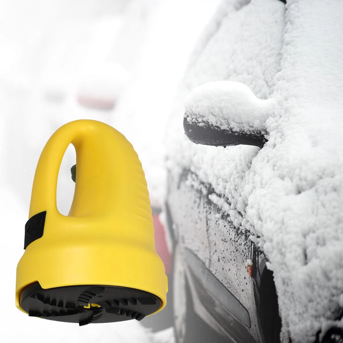 GLEAVI Raschiaghiaccio per Parabrezza Auto in ABS Giallo Portatile Pala Efficiente per Rimuovere Neve e Ghiaccio, per Uso Invernale su Veicoli