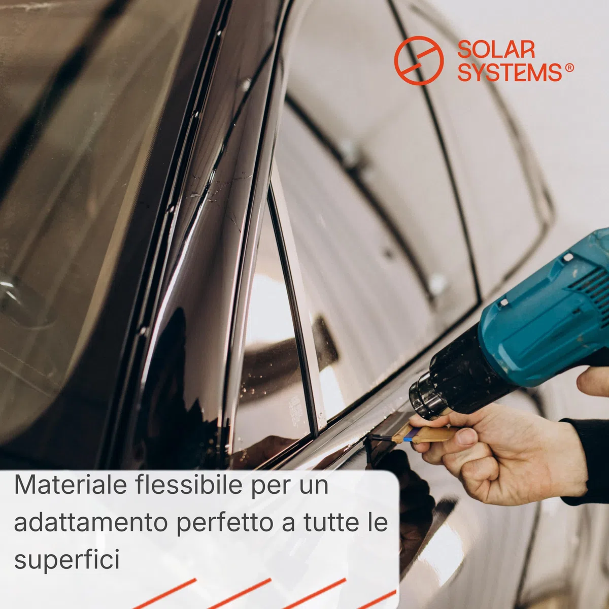 Solar Systems WRAP 2080 Pellicola autoadesiva per auto - nastro decromante + spatola e coltello - tuning - pellicola auto nera lucida 5cm x 10m