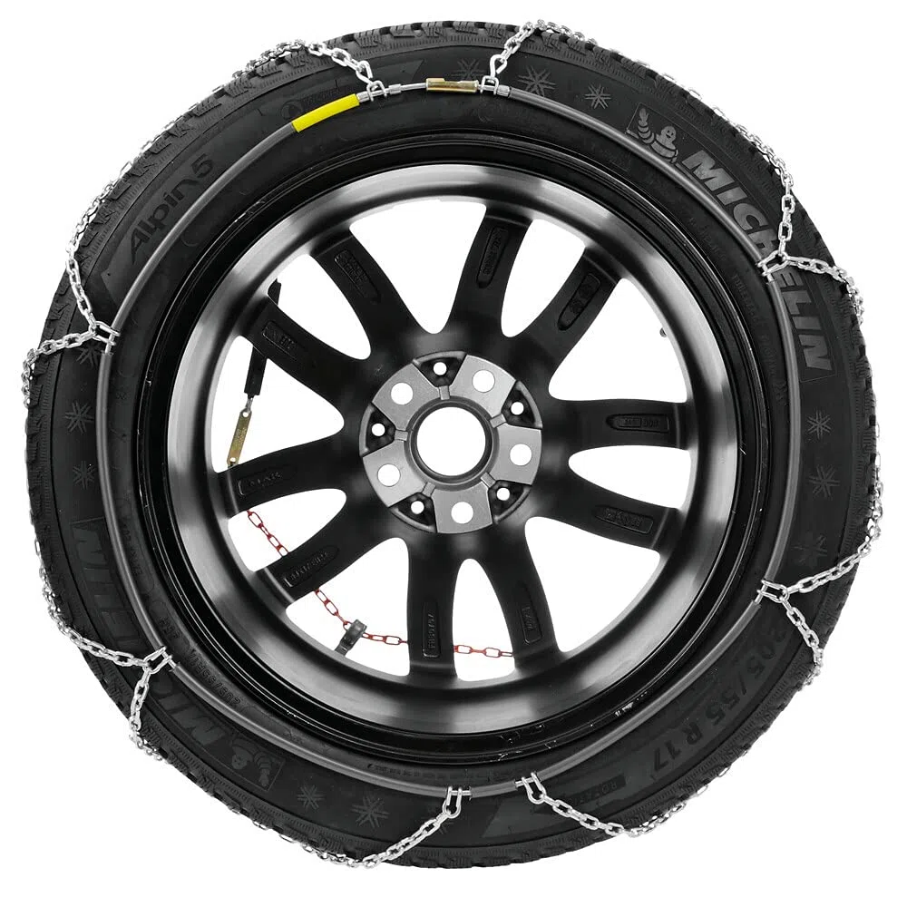 CATENA DA NEVE PER AUTO RUOTA 165 14" CERCHIO 14" COPPIA DI CATENE PER PNEUMATICI AUTO MAGLIA 9MM OMOLOGATE SU STRADA GHIACCIO CAVO IN ACCIAIO ANTIRUGGINE