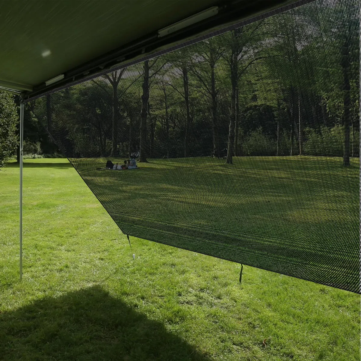 Parete frontale per tenda da sole,Parete frontale per tenda da sole permeabile al vento,Protezione dal sole e dal calore,Tendalini con blocco vista all'86%,per roulotte,camper - 2,43 (A) x 3,05 m (L)