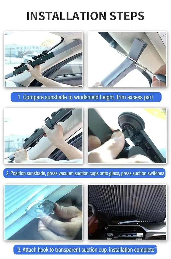 Tenda a Rullo Parasole Parabrezza Retrattile per Alfa Romeo Tonale Plug-in Hybrid Q4 2023-2026, Accessori Auto, Pellicola in Alluminio Riflettente Protezione Raggi UV,70cm