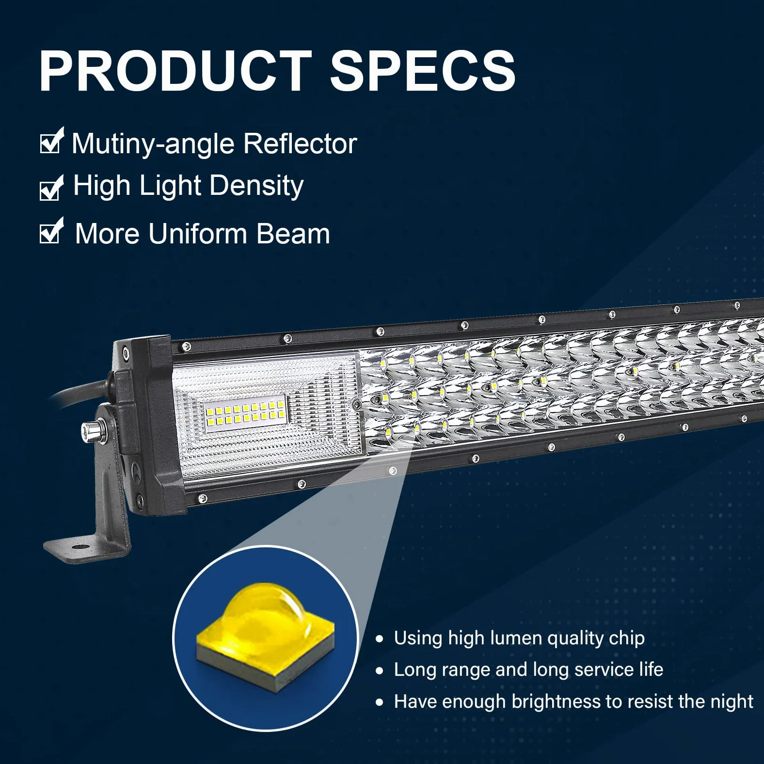 RIGIDON Barra Led Fuoristrada, curva 42" 105 cm 540W Tripla Fila Barra Luce Led Con Strobo Cablaggio Kit, Per Auto Camion SUV ATV Barca 4x4 Veicoli Offroad, Impermeabile Faretti Fendinebbia, Bianco