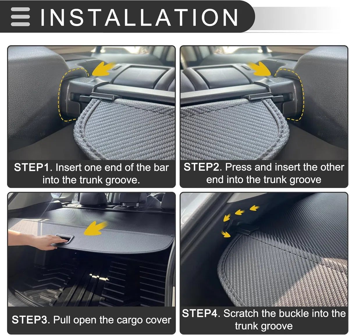 Copertura Bagagliaio Posteriore per Fiat Freemont 7Seat 2008-2015, Copribagagliaio Retrattile Resistente ai Raggi UV Tronco Privacy Cappelliera