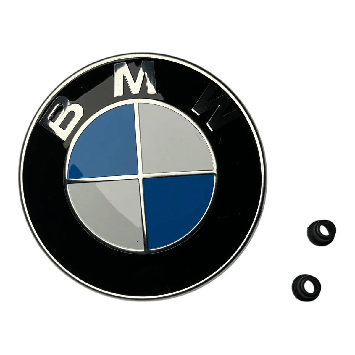 BMW – logo rotondo originale per cofano e portellone posteriore, con 2 gommini