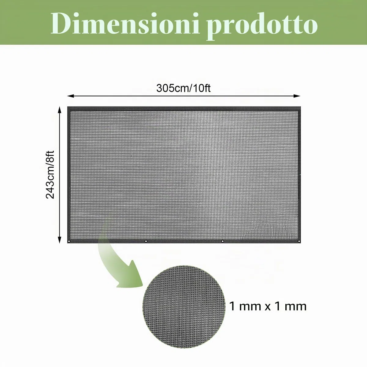 Parete frontale per tenda da sole,Parete frontale per tenda da sole permeabile al vento,Protezione dal sole e dal calore,Tendalini con blocco vista all'86%,per roulotte,camper - 2,43 (A) x 3,05 m (L)