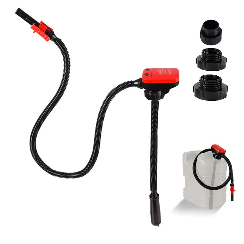 Pompa di Trasferimento del Carburante, Pompa Elettrica di Trasferimento del Carburante con Tubo Lungo e Adattatore di 3 Dimensioni,Pompa Liquida Portatile per Benzina, Diesel, Cherosene, Acqua