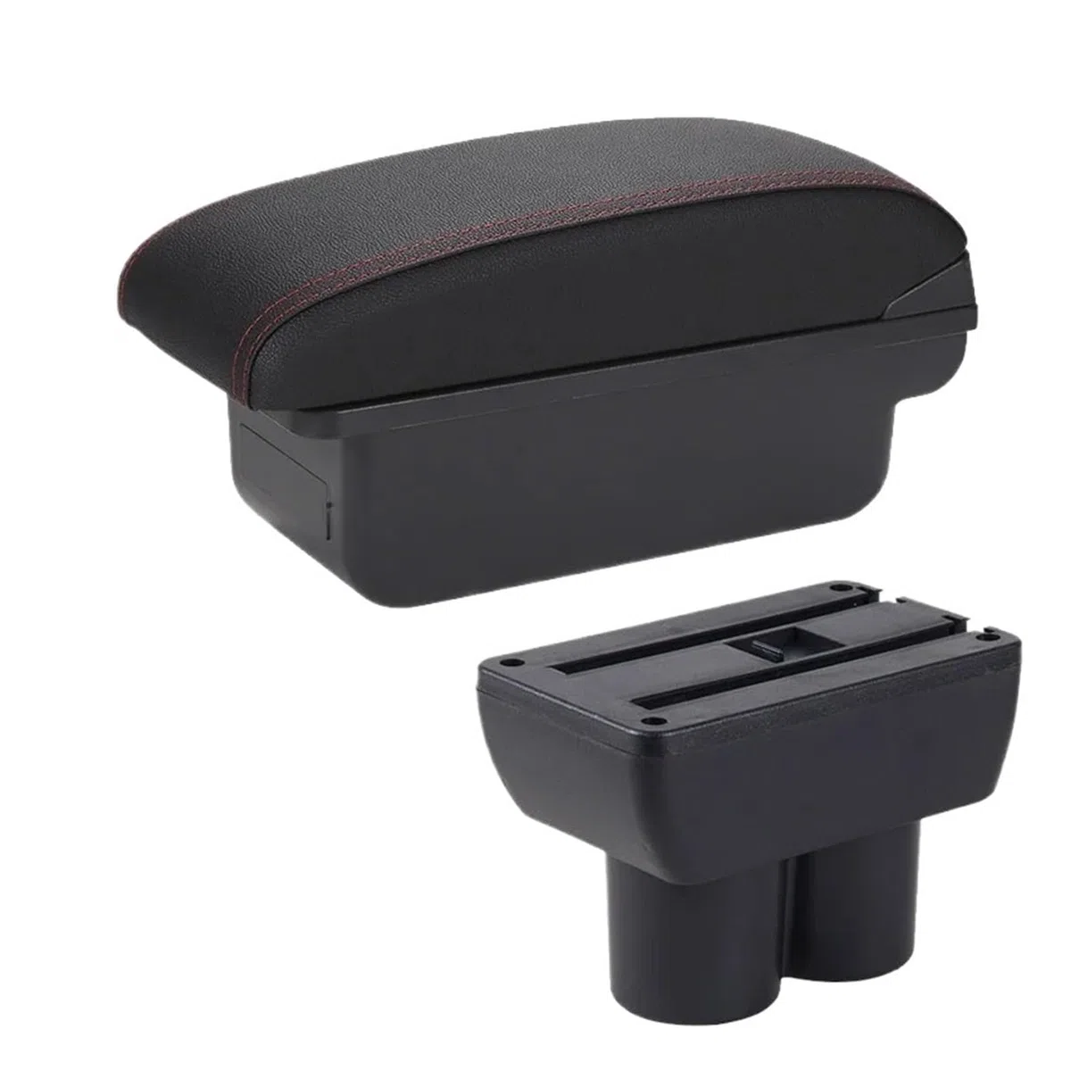 Bracciolo Per Suzuki Per Jimny JB23 JB43 1999-2013 2014 2015 2016 2017 Bracciolo Auto Parti Adattamento Bracciolo Scatola Portaoggetti Accessorio(C 1 Black red NO USB)
