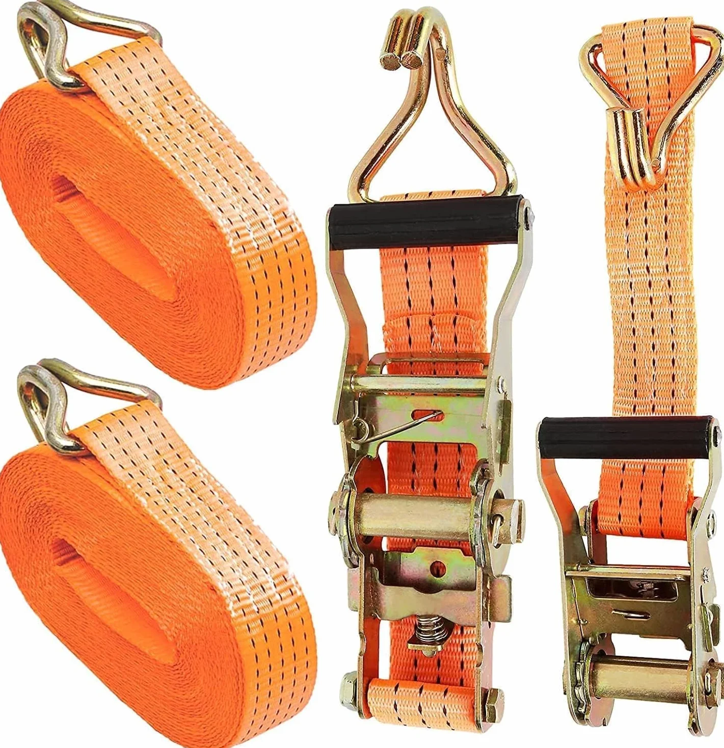 2pcs Cinghie a Cricchetto 50mm, Cinghia di Fissaggio per Carichi 3000kg, 10m Cinghia con Cricchetto e Ganci, per Camion, Auto, Moto, Legare Carichi Sicuro