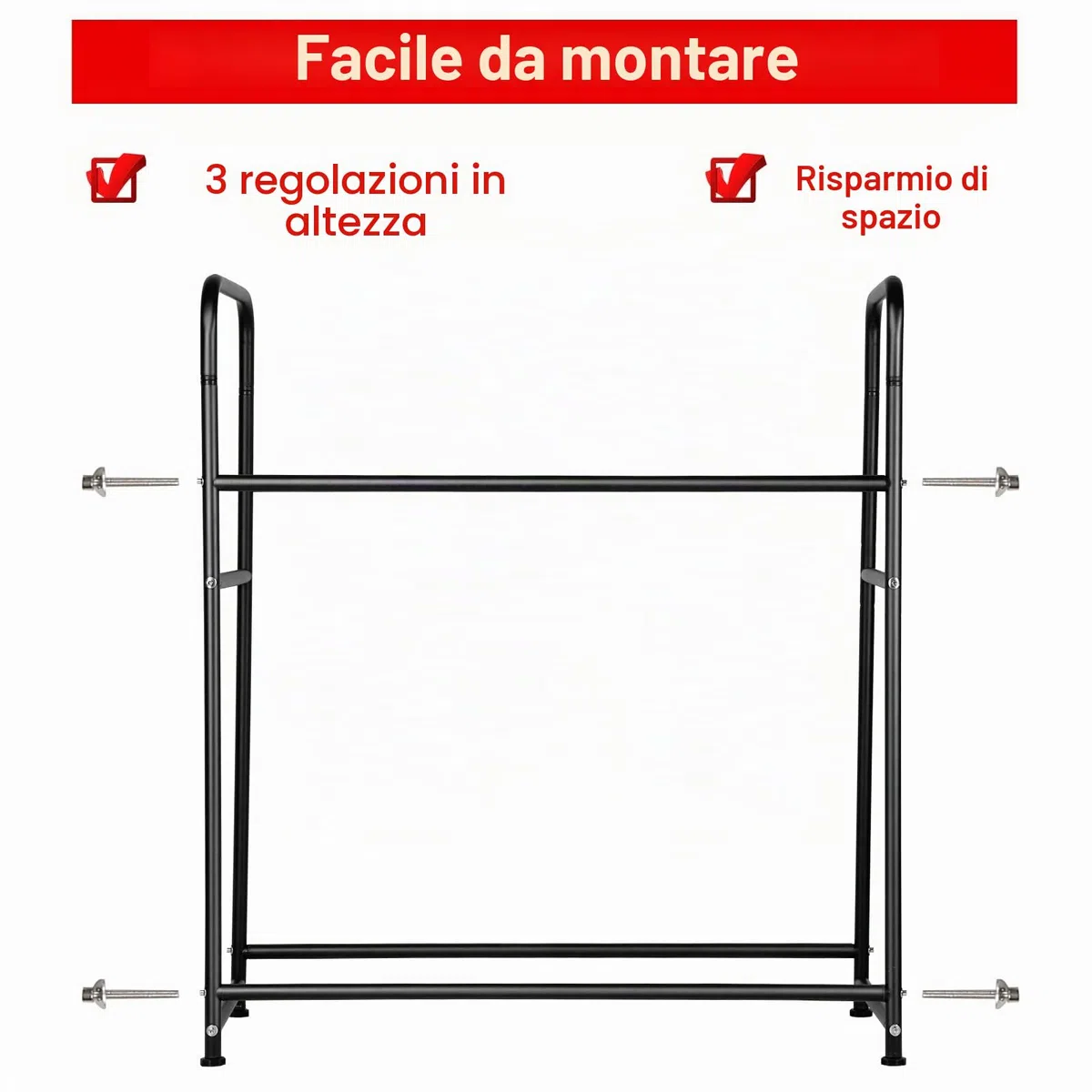 Supporto per 8 Pneumatici, Supporto per Gomme 107 x 46 x 117 cm, Supporto per Cerchi per Pneumatici Auto, Capacità di Carico 180 kg, Supporto per Cerchi con Copertura Protettiva, Regolabile in