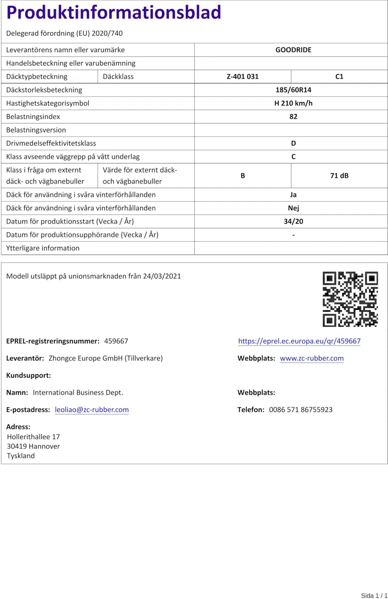 GOODRIDE 185/60 R14 82H 4 Stagioni Auto Compatibilità con VW POLO 9N GOLF III 1H1 GOLF II 19E, 1G1 Fox Hatchback 5Z1, 5Z3, 5Z4 GOLF I Cabriolet 155 GOLF I 17