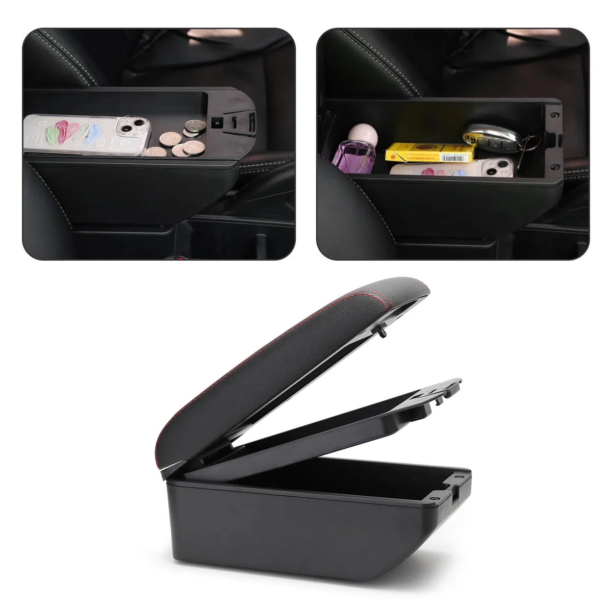 YJYWZH Compatible with Seat Arona Braccioli Bracciolo Doppio Strato Auto Console Centrale Scatola Portaoggetti Supporto del Braccio Interni Parti e Accessori