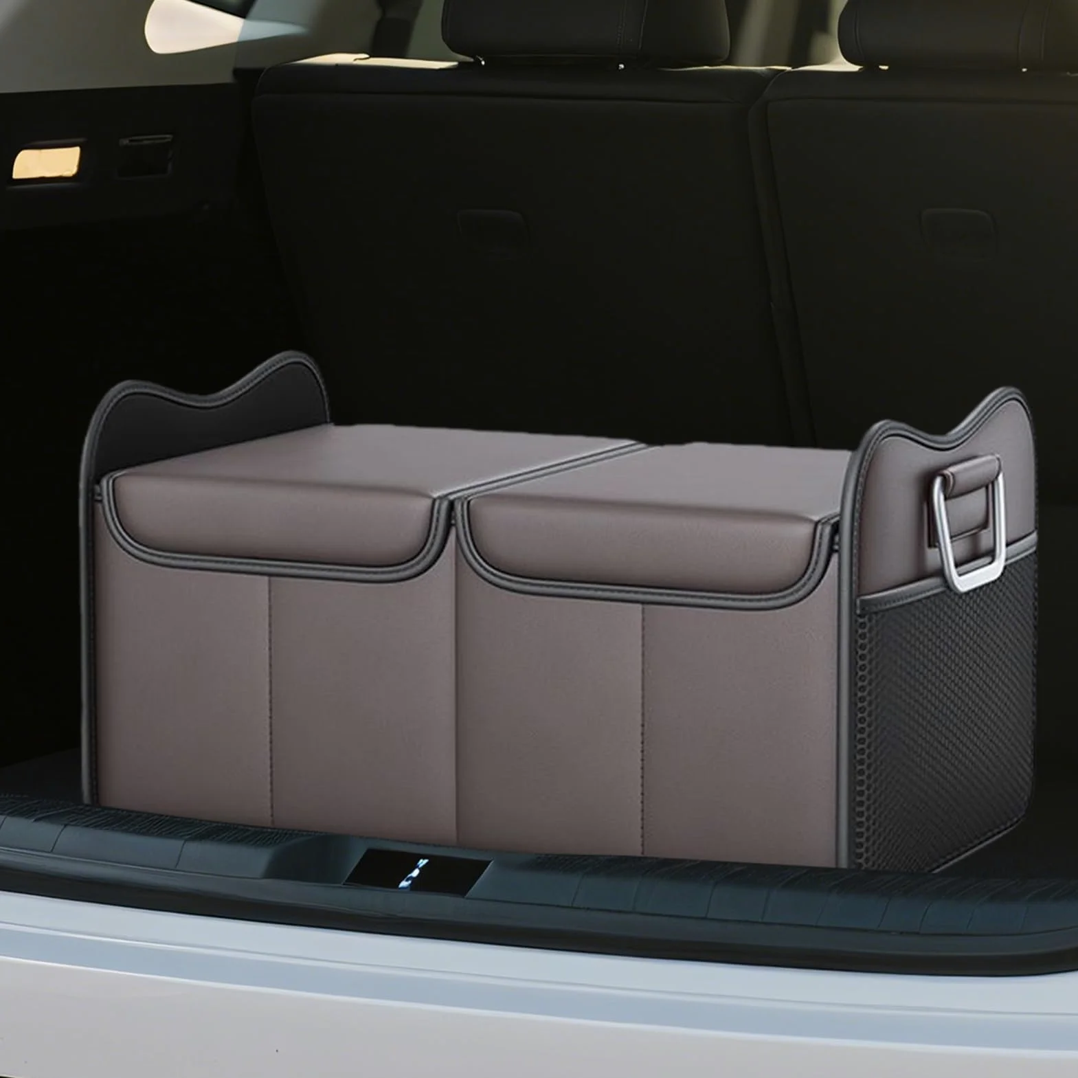 Generisch Organizer per bagagliaio per SUV, organizer per alimenti per | bagagliaio con coperchio, grande contenitore pieghevole, accessorio per veicoli, viaggi, vacanze, sedile posteriore camion