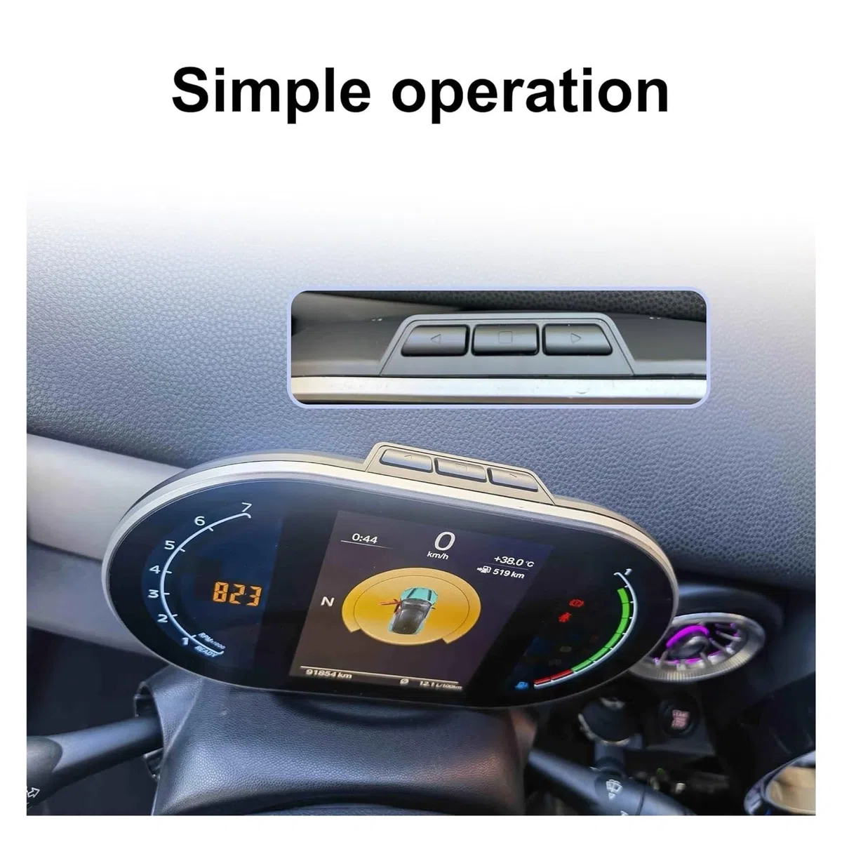 Cluster digitale compatibile con BMW MINI R55 R56 R57 R58 R59 R60 2007-2016 Serie R Cruscotto Tachimetro Pannello strumenti LCD Commutazione