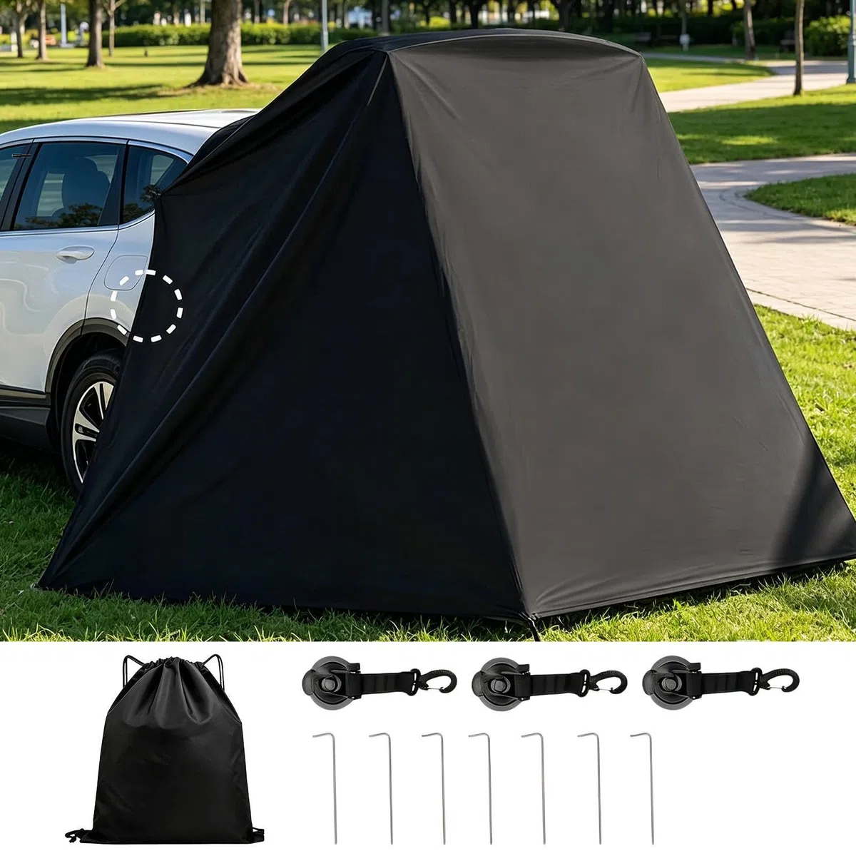 Generico Tenda per Bagagliaio Tenda Privacy Bagagliaio Auto | Shelter per Portellone Auto per Camper Van Furgone Hatchback Rimorchio Campeggio Picnic Spiaggia Escursionismo Viaggio