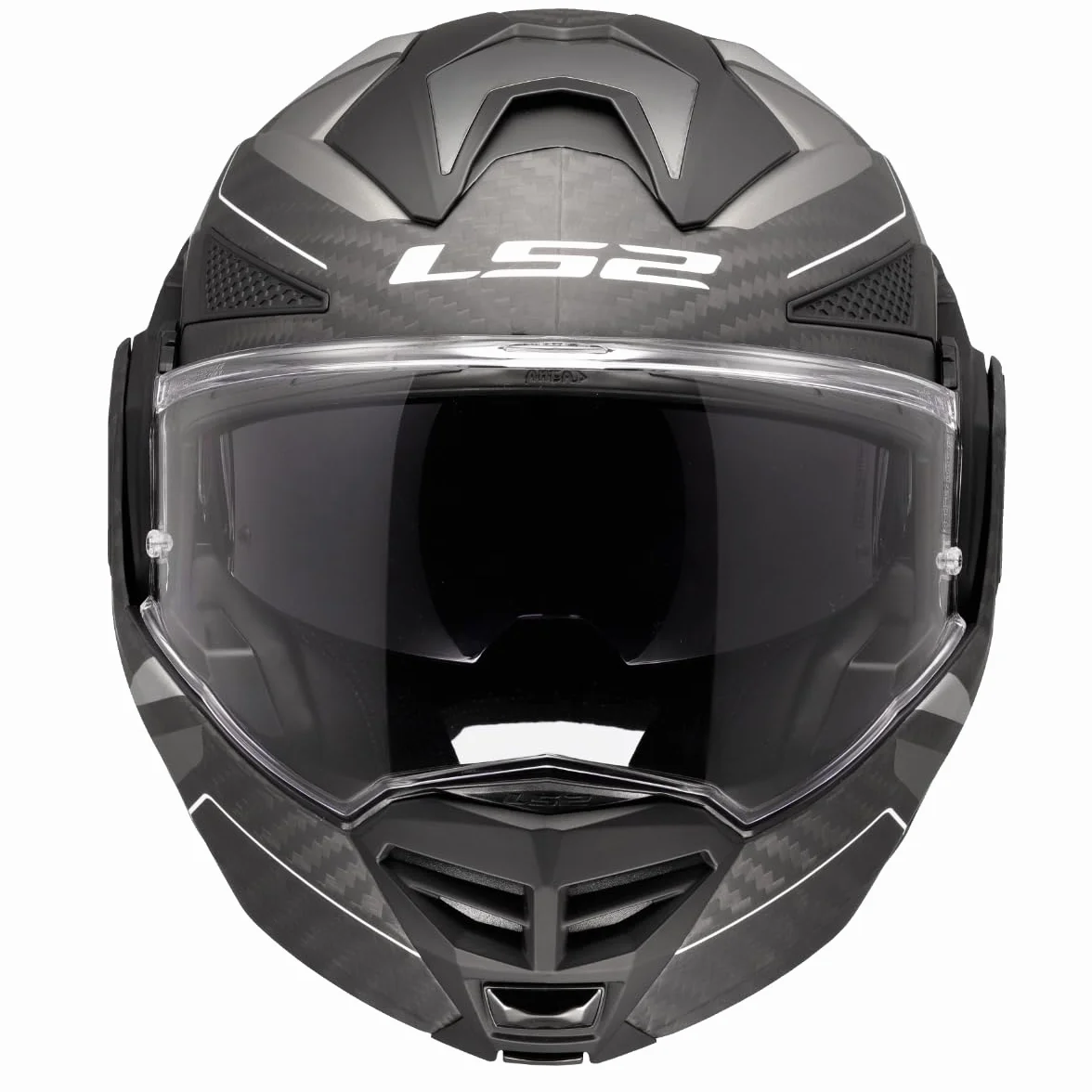 LS2, Casco Moto Modulare ADVANT X CARBON HORIZON Matt Silver Grey, S