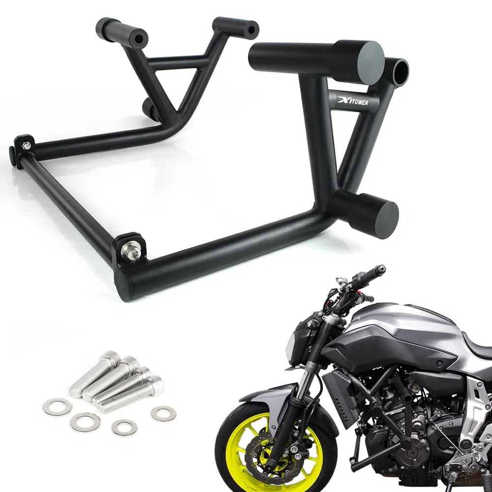 Xitomer Crash Cage Stunt Engine Guard compatibile con FZ-07 MT-07 2014-2024 FZ07 MT07 Drift Street Engine Guard Crash Bar Race Rail