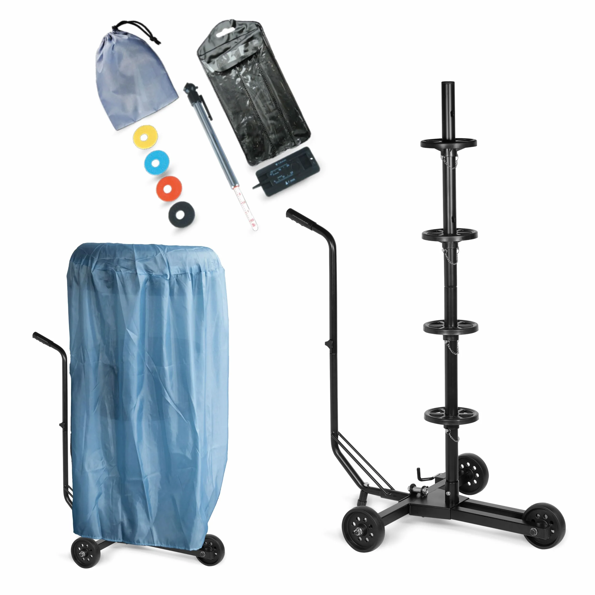cartrend Mattoni per cerchioni, albero del cerchione mobile con copertura di protezione per pneumatici, fino a 255 mm di larghezza, rivestimenti per proteggere i cerchioni