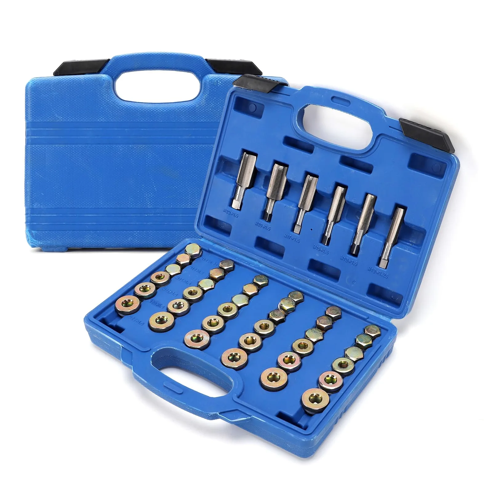 SIXRUN Set di Strumenti di Riparazione del Tappo di Scarico Dell'olio da 114 Pezzi Kit di Riparazione del Filo Automatico in Acciaio Legato Durevole per la Manutenzione Dell'auto (114 pezzi)