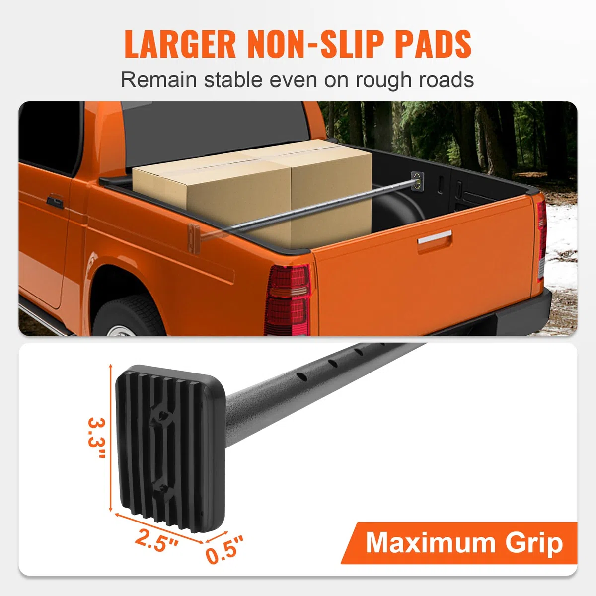 VEVOR Barra di carico, regolabile da 101,6 cm a 185,4 cm, barra stabilizzatrice per carichi pesanti in acciaio con capacità di 99,8 kg, barra di carico per camion pickup, SUV