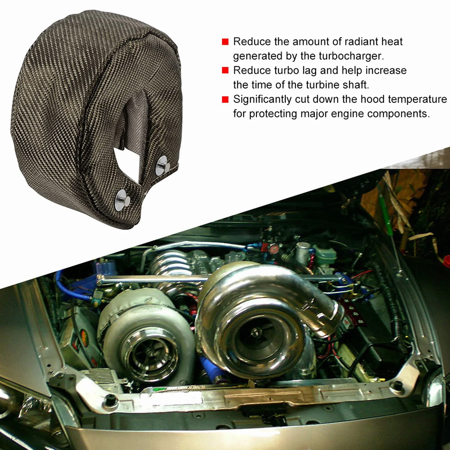 Scudo Termico Turbo, Copertura Per Caricabatterie Turbo con Barriera Protettiva Per Scudo Termico Turbo in Titanio Singolo Per T3/GT35/GT37/GT40/GT42