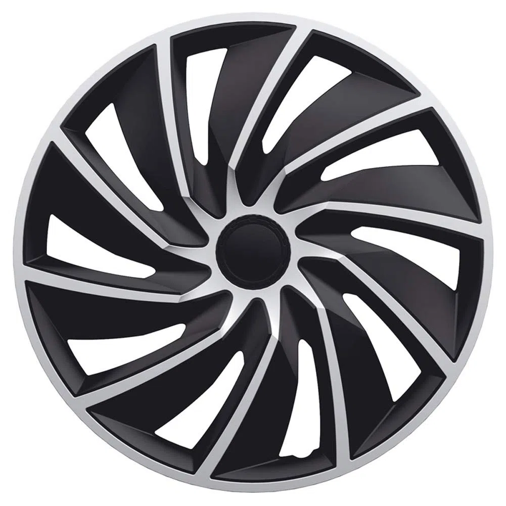 AutoStyle Set di 4 Copricerchi Turbo 16 Pollici Argento/Nero