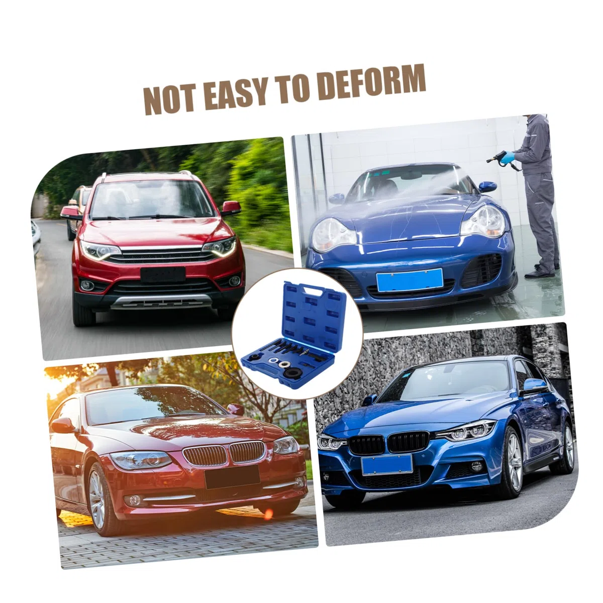BESTYASH Kit Estrattore e Installatore per Puleggia Servosterzo e Volante, in Acciaio al Carbonio, con Valigetta per Officina Auto