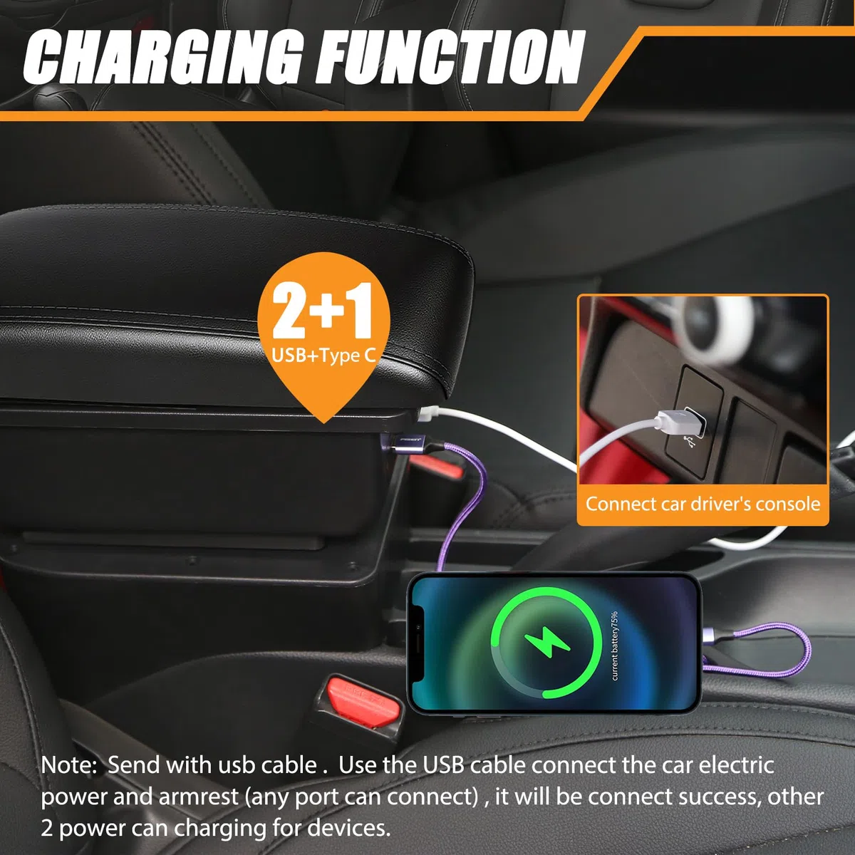 Bracciolo Centrale per Opel Corsa E 2014-2018, Doppio Scomparto, Pelle Nera, Facile da Installare, Accessorio Auto Personalizzato