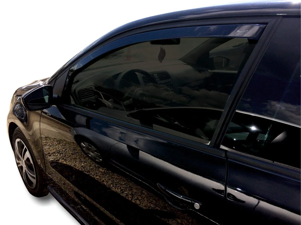 J&J AUTOMOTIVE Deflettori d'Aria per Volkswagen Polo 5 6R 3-Porte 2009-2017, Set da 2 Pezzi, Nero Fumé Oscurato Heko