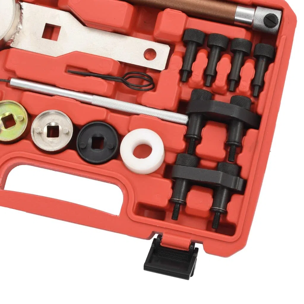 Set di 18 attrezzi per regolazione motore in acciaio al carbonio per controllo motore VAG 1.8/2.0 TFSI con valigetta ideale per officina, riparazione, manutenzione e montaggio