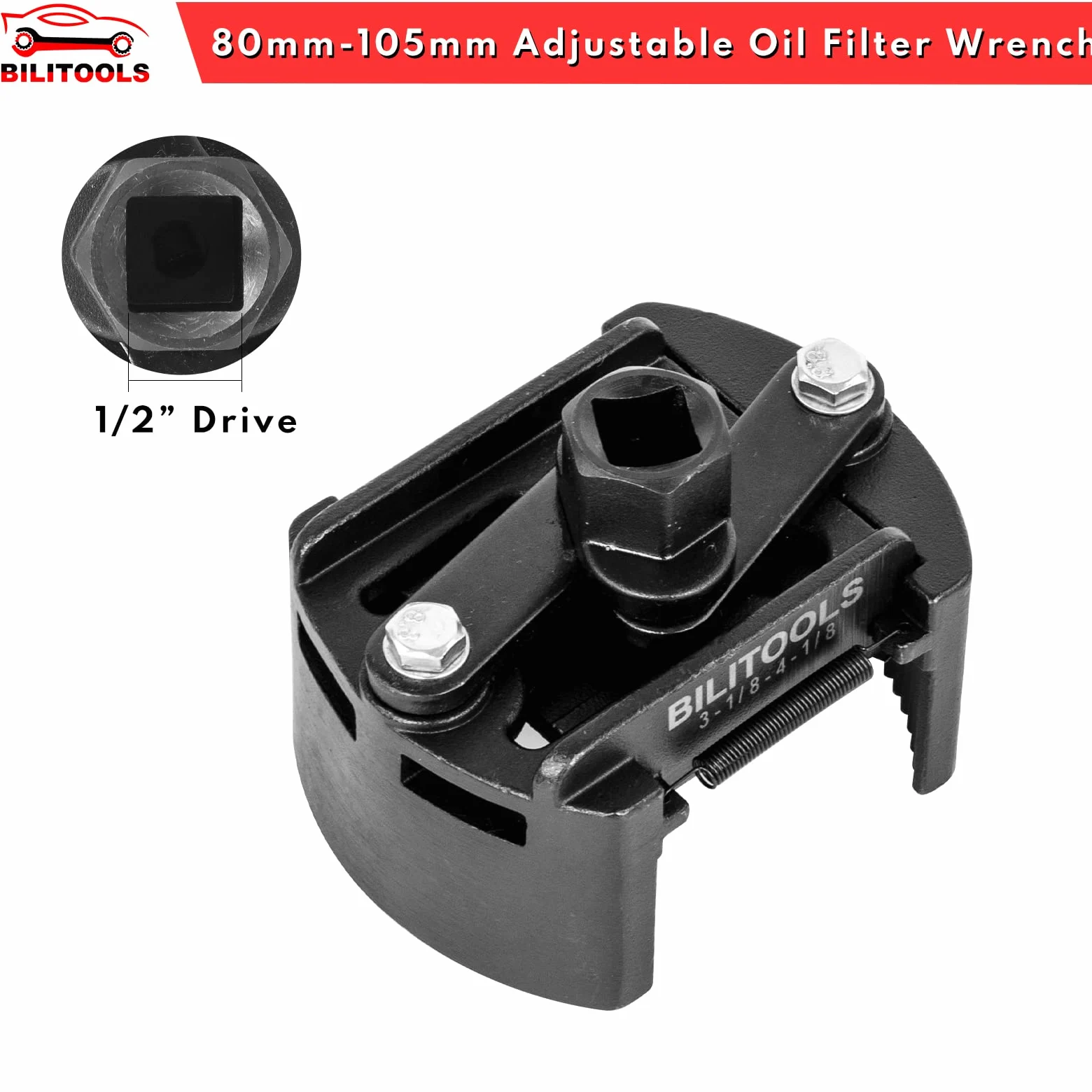 BILITOOLS Chiave universale per filtro dell'olio, regolabile, 80-105 mm, attacco da 1/2"
