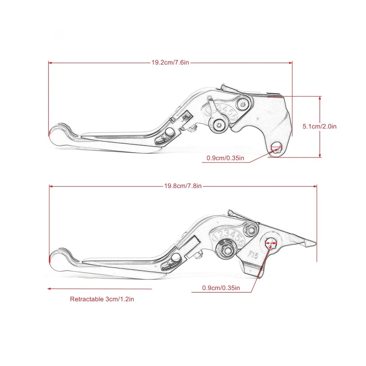 Compatibilità con CB500F CB 500F CB500X 2013 2014-2021 Motociclo Regolabile Leva della Frizione Manello pieghevole estendibile (Oro)