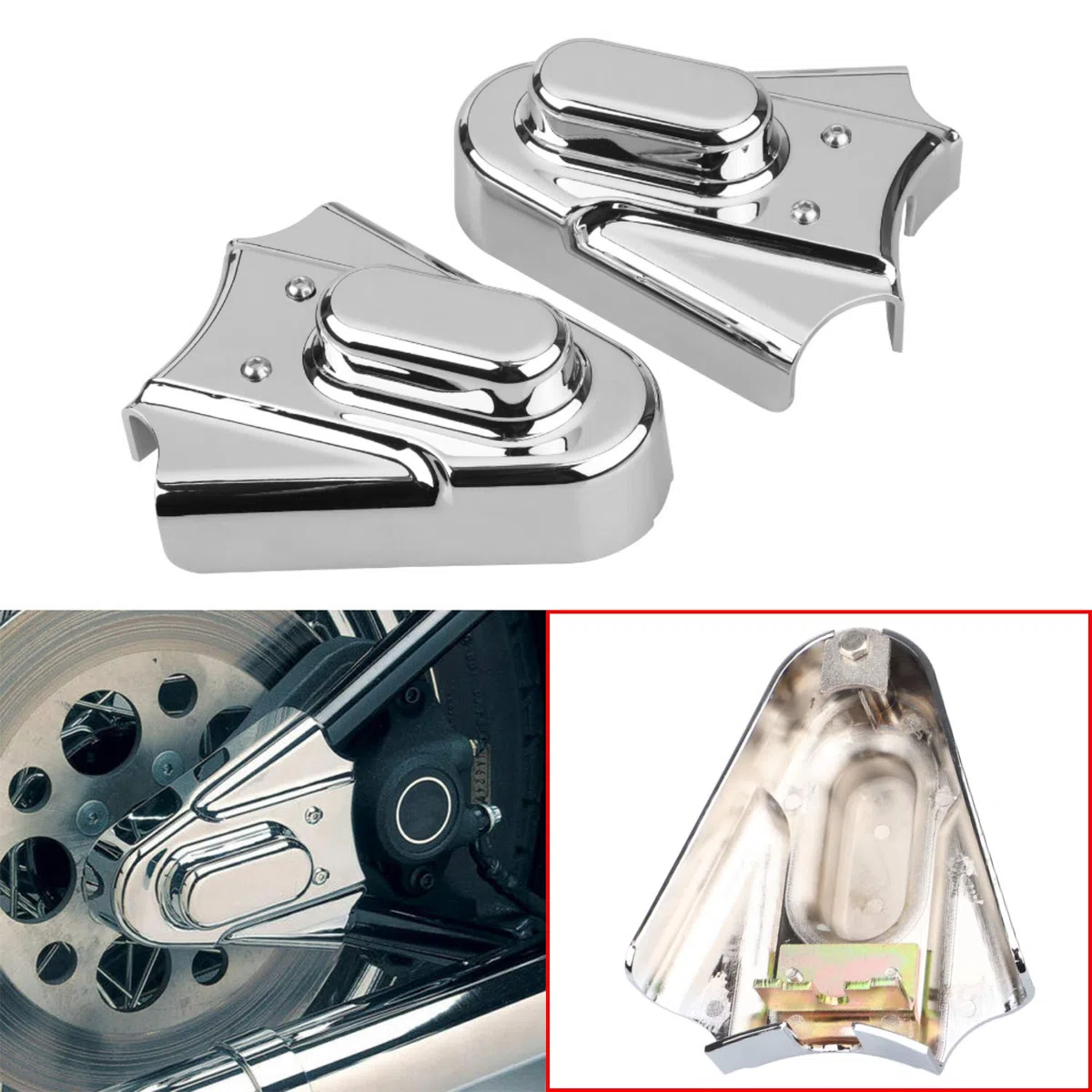 Coperchi phantom dell'asse posteriore cromati per Harley Softail Standard Heritage Night Train FXST FLST 1986-2007