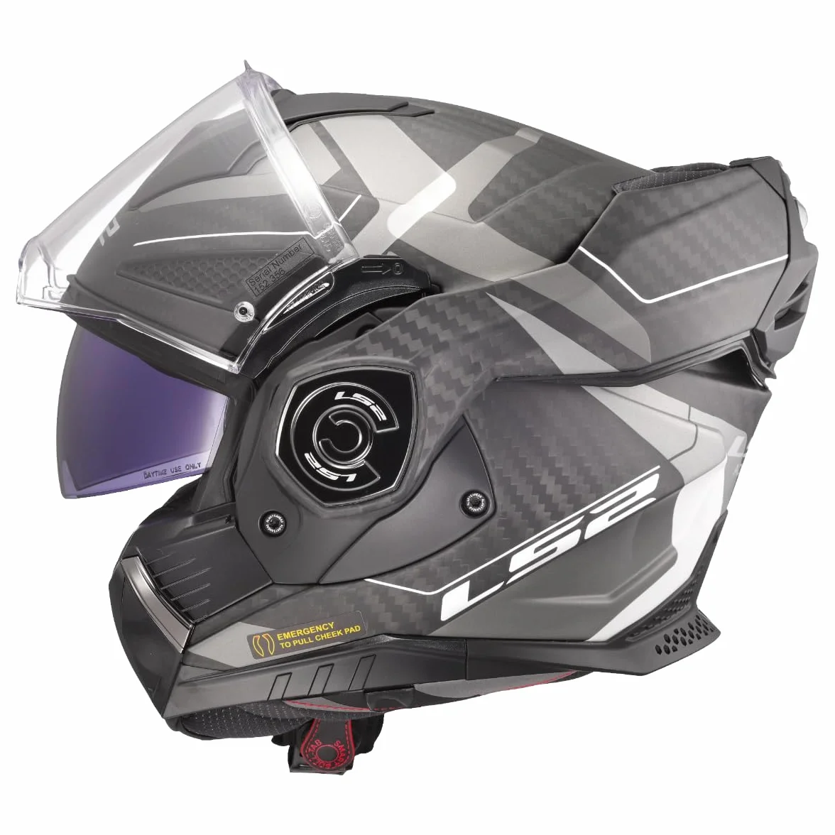 LS2, Casco Moto Modulare ADVANT X CARBON HORIZON Matt Silver Grey, S