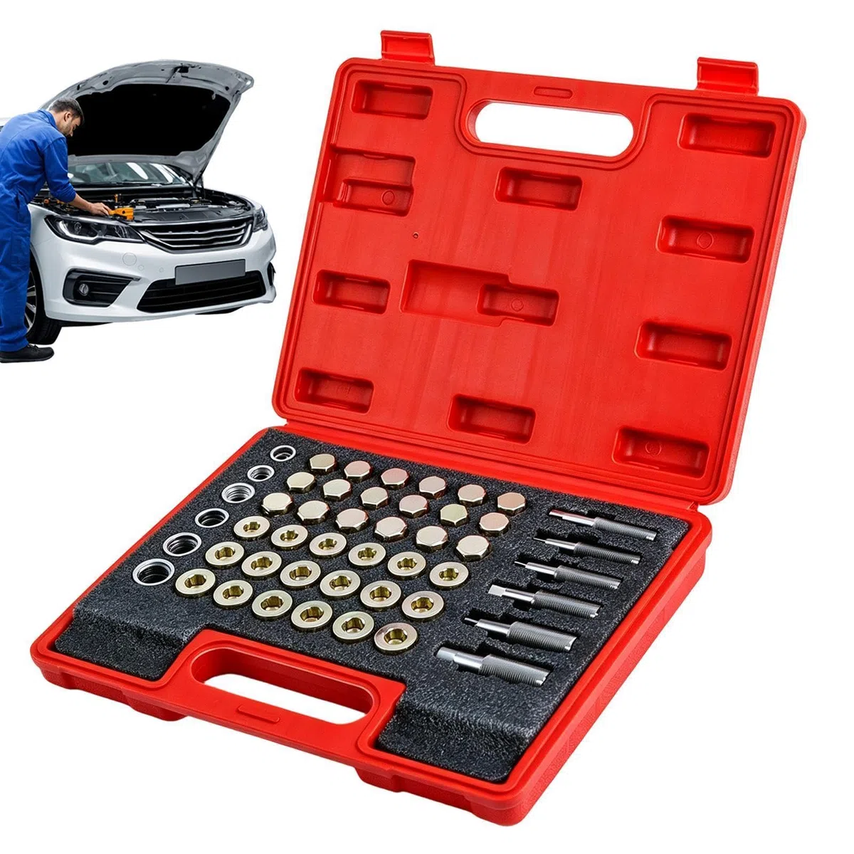 Kit Di Riparazione Tappo Coppa Olio - Riparazione Filettatura 114 Pezzi | Strumenti Di Ripristino Rottura E Usura, Kit Di Riparazione Della Filettatura Della Coppa 'olio Per Il Ripristino Delle F