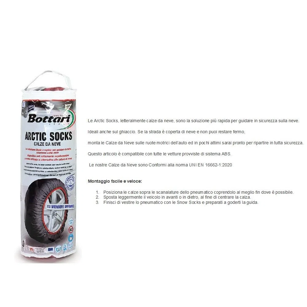 CALZE DA NEVE PER GOMME AUTO PNEUMATICO RUOTA 215/60R16 CALZA PER NEVE GHIACCIO OMOLOGATA MISURA L (68073) COPPIA DI CALZE PER RUOTE MOTRICI AUTO VETTURE PROVVISTE DI SISTEMA ABS