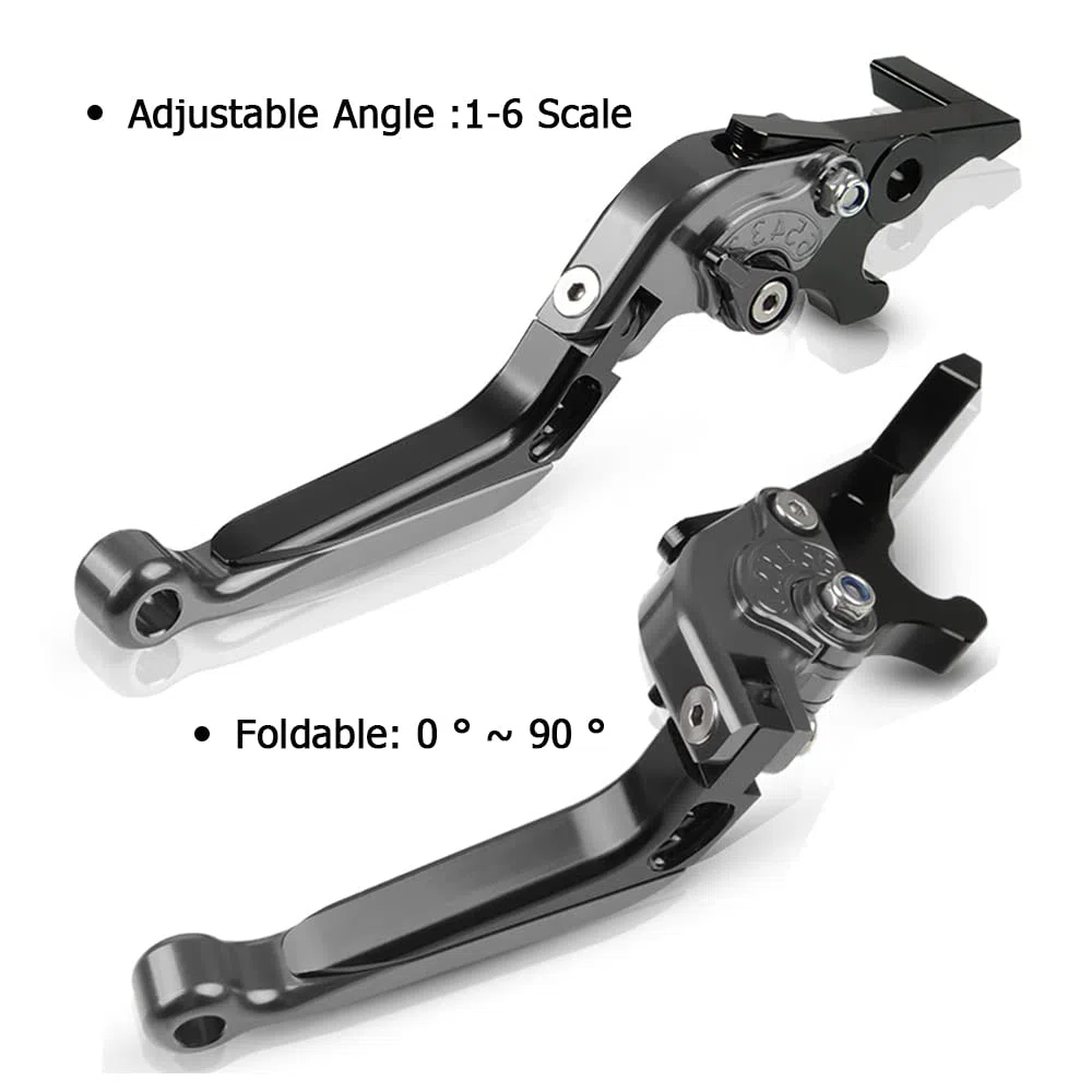 MT-03 2015-2020 Moto Leve Freno Frizione Set CNC Alluminio Regolabile Per MT03 MT-03 2015 2016 2017 2018 2019 2020 (Titanio/Nero)