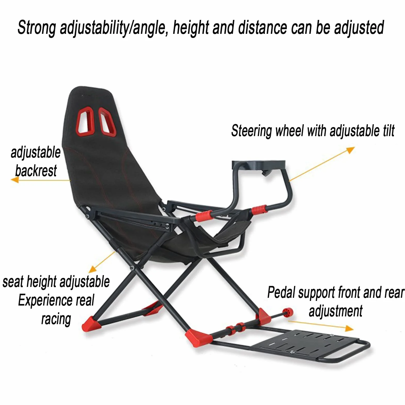 Simulatore di Volante da Corsa con Supporto per Volante Regolabile e Sedile ergonomico per Xbox One, PC - Design Pieghevole