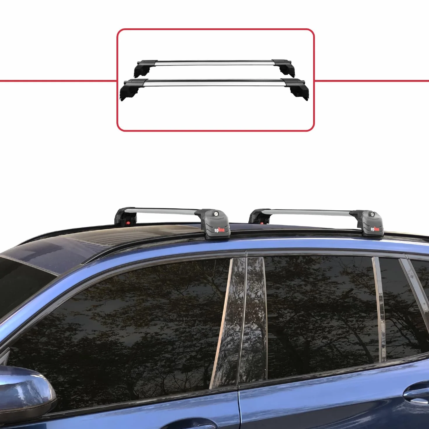 Compatibile con BMW X3 (G01) 2017-2025 Modello ACE-2 Barre Tetto Portapacchi Auto Barre Portatutto Grigio Alluminio 2 Barre