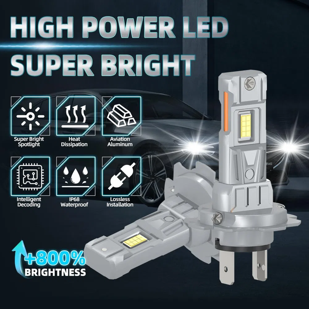 Generico Fari LED 3570 CSP ad alta luminosità, 120W, 6000K Bianco, Abblaglianti H7, Anabbaglianti H7, Fendinebbia H11, Lampadine LED a risparmio energetico, For Audi A4 B8 2007-2016