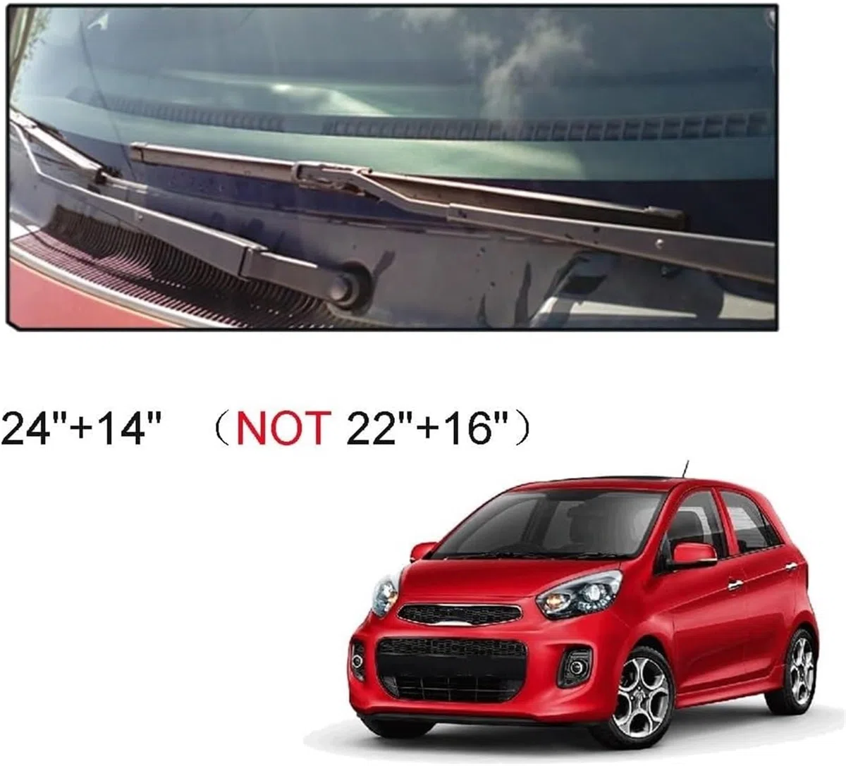 Spazzole tergicristallo per auto Kit spazzole tergicristallo anteriori e posteriori per Kia per Picanto Spazzole per parabrezza finestrini