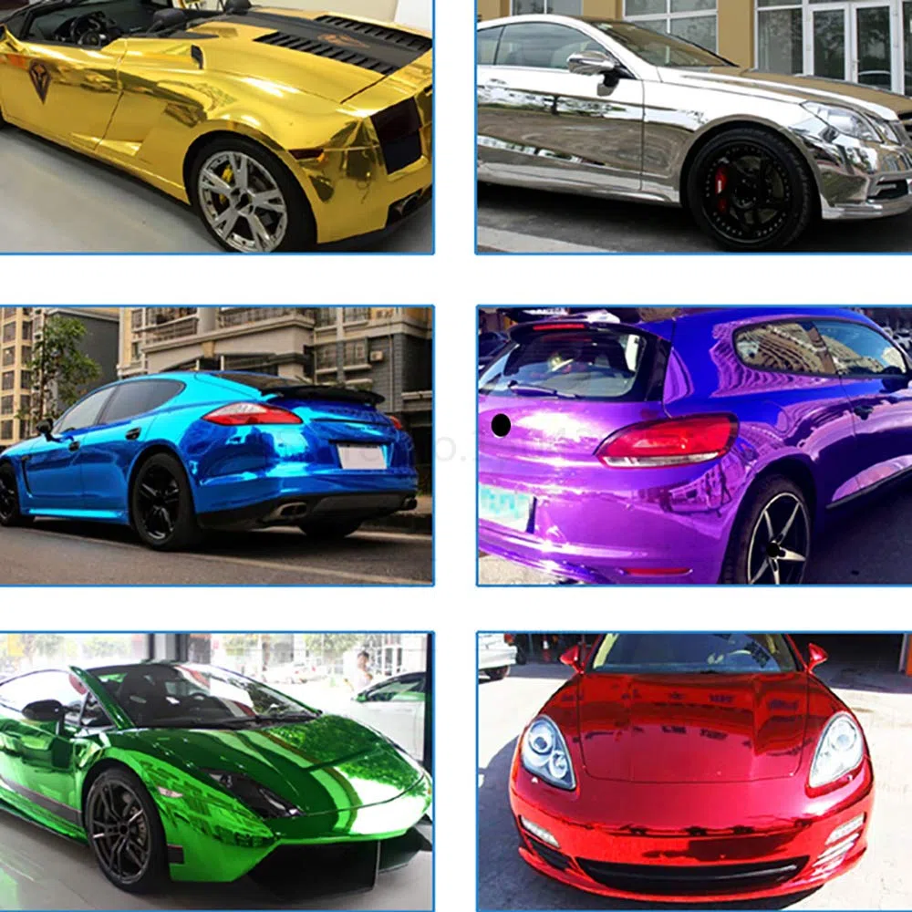 Wrapping Pellicola 10/30x100cm Chrome Mirror Vinil Wrap Film Auto Decal Fai da te Copertina for motori for moto for auto che avvolge gli accessori for automobili for pellicole Pellicola Wrapping (Col