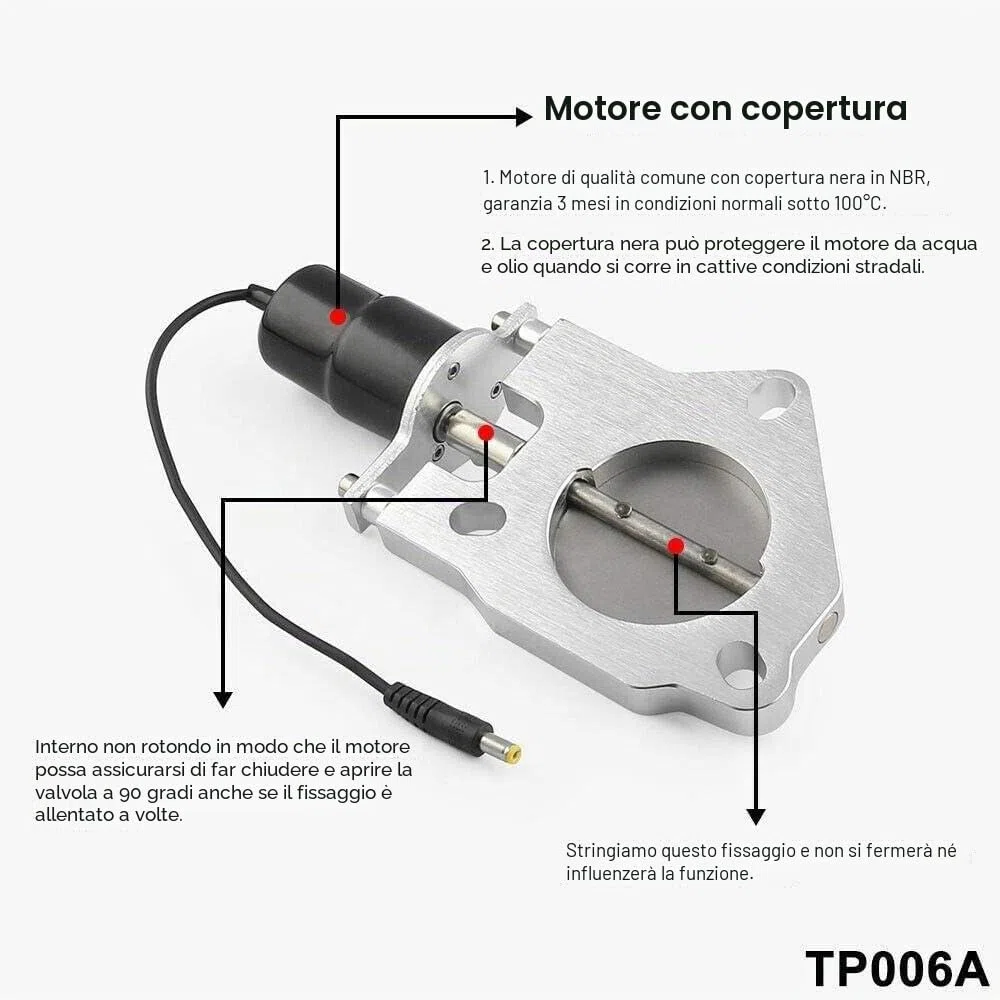 Baceyong, Valvola scarico auto, camion elettrico tubo di scarico valvola elettrica telecomando universale valvola 2,5 pollici