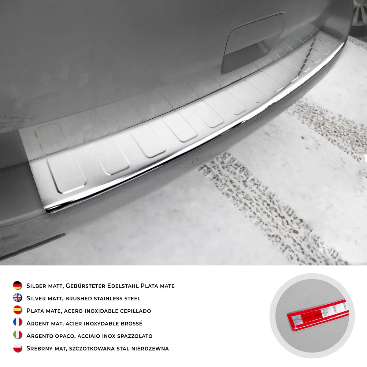 CHROMEMASTER - Accessori per Auto; Protezione paraurti Posteriore - Compatibile con Toyota Proace Verso dal 2017 | Acciaio inossidabile lucidato - Protezione Paraurti Protegge la Vernice del Paraurti