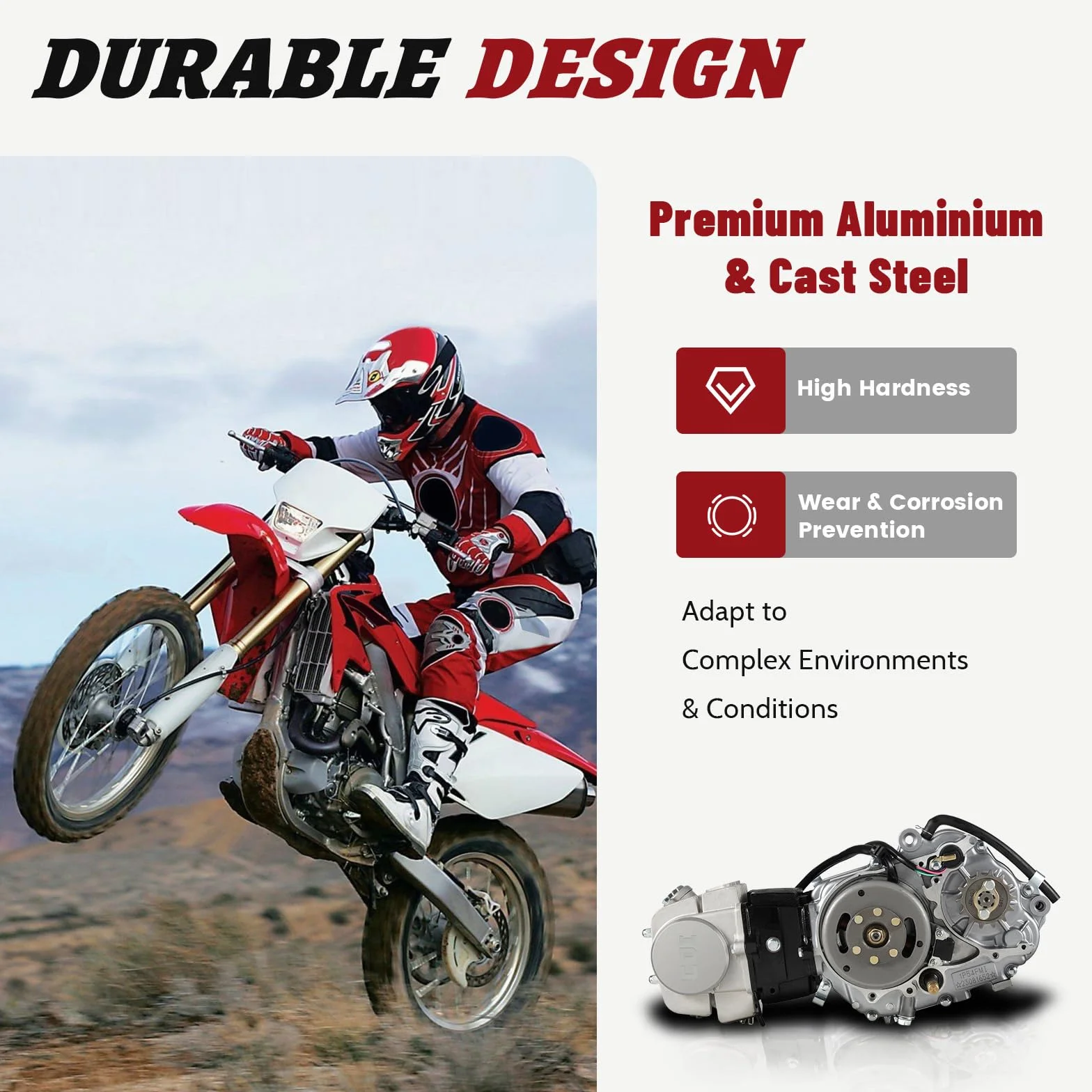 Motore a 4 tempi, 4 marce, 125 cc, motore monolocilindrico raffreddato ad aria, con Accensione CDI e serbatoio da 30,43 once per multi modelli di moto